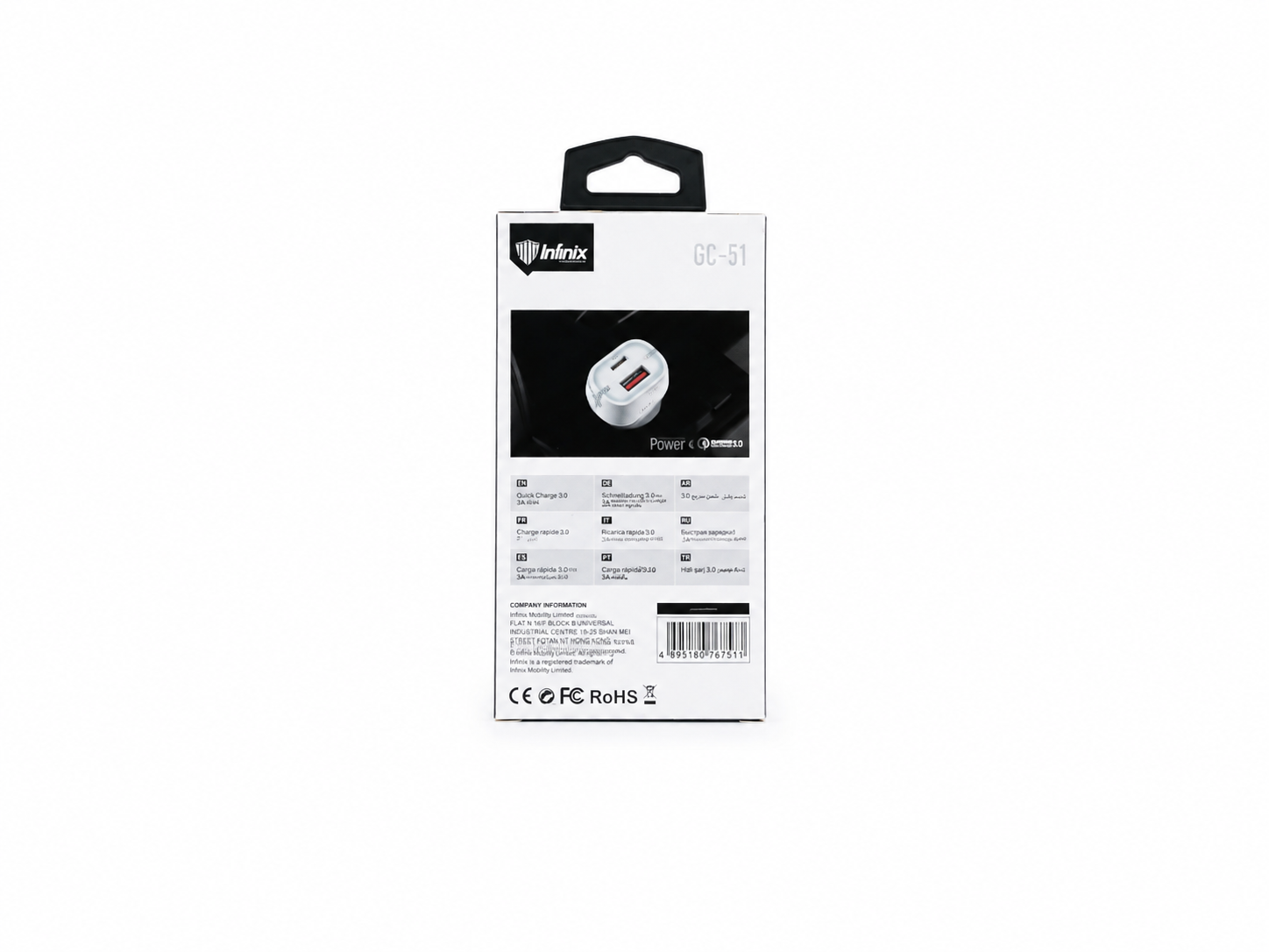 Chargeur de voiture rapide 20W Dual USB + Type-C