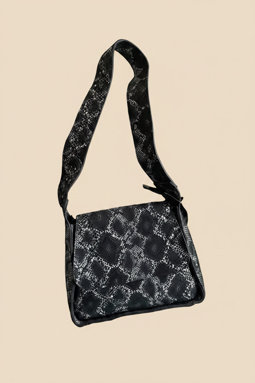 Sac à Main en Cuir Véritable Motif Python