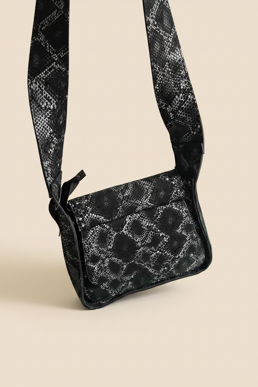 Sac à Main en Cuir Véritable Motif Python