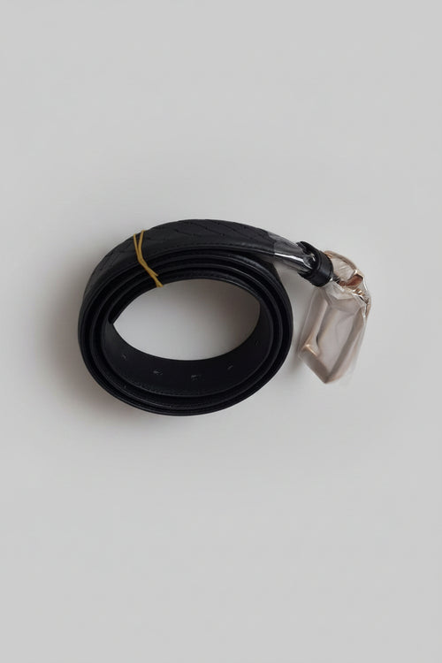 Ceinture en Cuir Véritable Noir Tressé – Élégance & Résistance