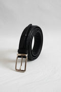 Ceinture en Cuir Véritable Noir Tressé – Élégance & Résistance