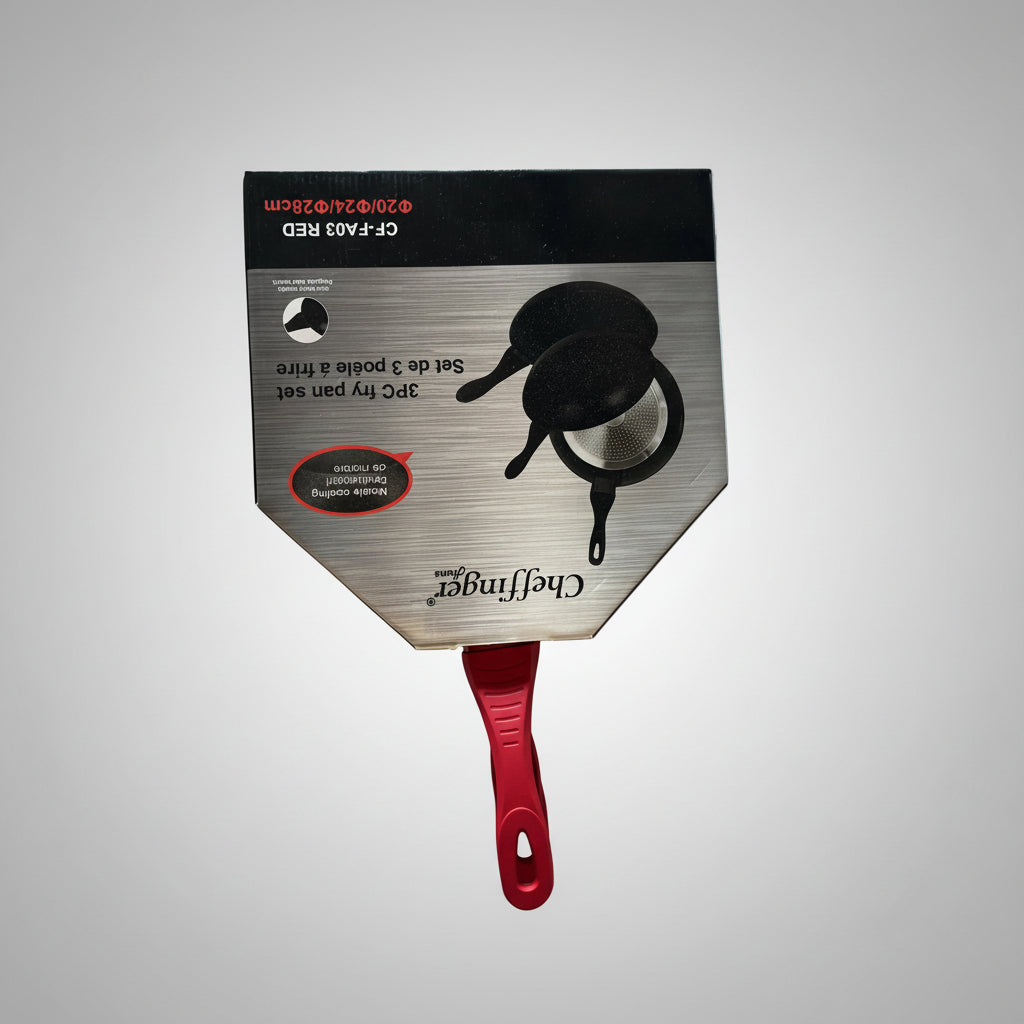 Set de 3 Poêles à Frire 20/24/28cm –Revêtement Marbre Antiadhésif