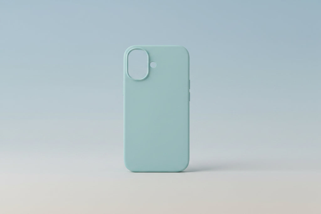 Coque Silicone pour iPhone 16 – Bleu Clair, Fine et Élégante