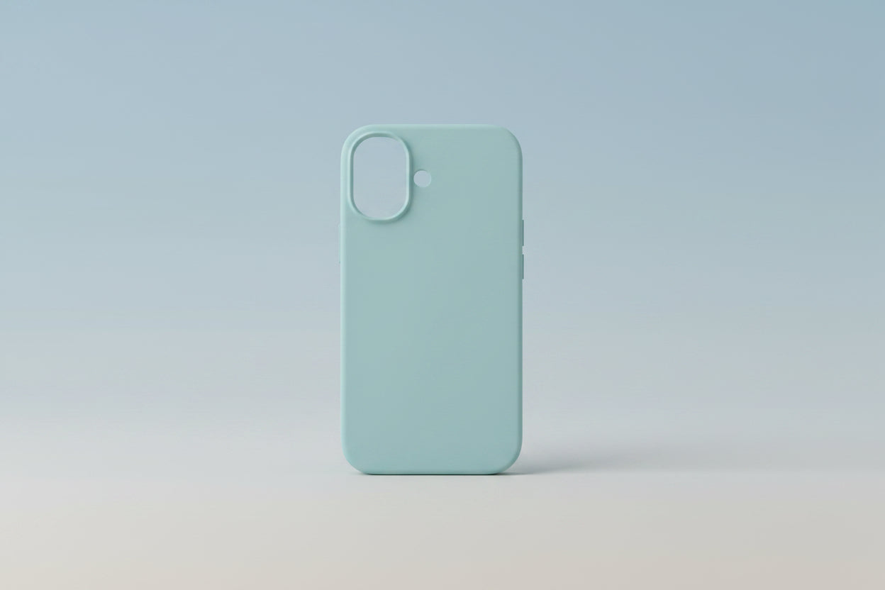 Coque Silicone pour iPhone 16 – Bleu Clair, Fine et Élégante