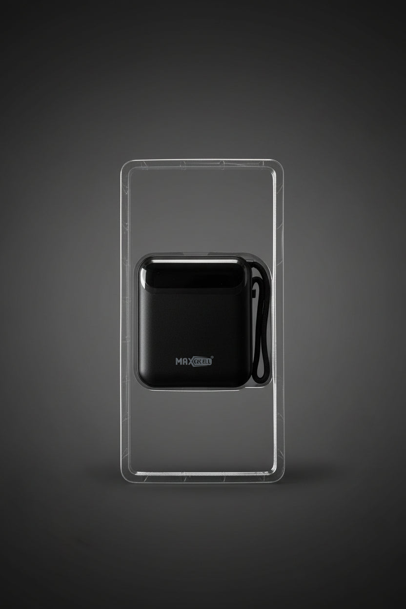 Power Bank 10 000 mAh MAXEXCELL – Batterie Externe USB-C PD 20W avec Câble Intégré